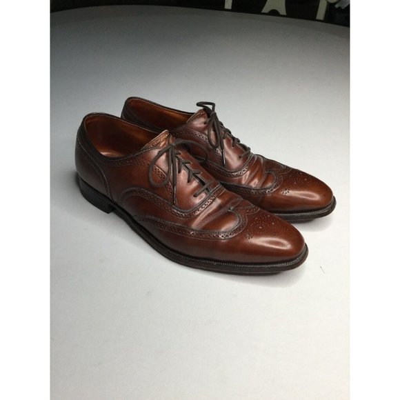 VTG Frank Brothers Cognac Burgundy Brown Brogue Wingtip Oxfords Men’s Sz 12 AAA